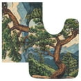 thumbnail image 7 of Yayeee Bath Rugs for Bathroom Floor Set of 2 Non Slip Fluffy Soft Absorbent Mat, Retro Pine Tree, 7 of 7