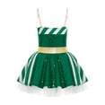 thumbnail image 2 of Aislor Kids Girls Christmas Ballet Dance Figure Ice Skating Tutu Dress Princess Xmas Fancy Party Green 10, 2 of 7