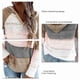 thumbnail image 3 of Suéter de punto con bloques de color y mangas largas para una comodidad diaria, talla M Sudadera con capucha rosa suave, 3 of 4