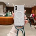 thumbnail image 1 of Transparent Magnetic Phone Case For iPhone 16 15 14 13 Mini 12 11 Pro XS Max XR 8 7 Plus Crossbody Strap Rope For Magsafe Cover LUHAN, 1 of 7