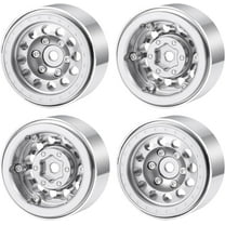 Aluminum 4Pcs 1.0 Wheel Rims Upgrade Parts for 1/18 Tra-xxas TRX4-M RC Crawler Car (Silver)