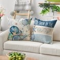 thumbnail image 5 of Sm:)e Summer Pillow Cover Set of 4 - 18x18 Inch Marine Animals Starfish Conch Shells Corals Polyester Decorative Cushions, 5 of 6