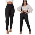 thumbnail image 1 of Pantalon Pitillo Cintura Alta Mujer Con Cinturon Estica Modela Deng Xun unisex, 1 of 2