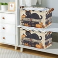 thumbnail image 2 of Yayeee Foldable Storage Basket for Shelves with Handles Waterproof Cloth Bins, Halloween Cat, 2 of 7