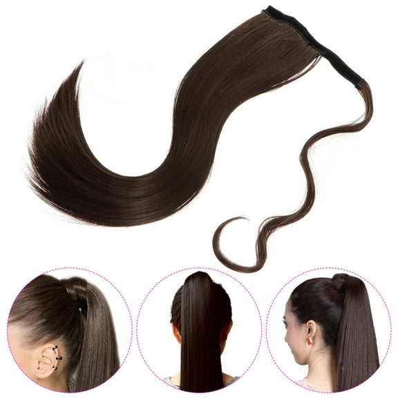 OFFIGAM Ponytail Hair Extension Hairpiece Dark Brown Heat Resistant 1 Pcs
