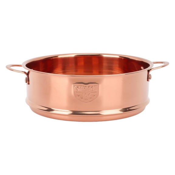 Rose Gold Stainless Steel Steam Basket, Double Handle Steamer with Draining Net
