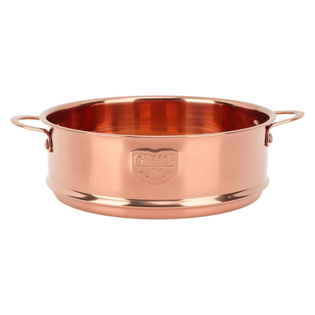 Steam Grid Double Ear 304 Stainless Steel Draining Design Steam Basket for Kitchen Buns Vegetable Rose Gold