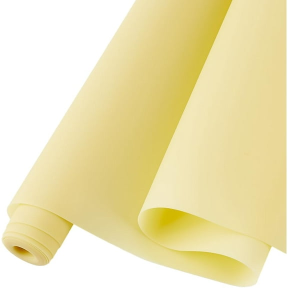 Yellow PVC Fabric Plastic Jelly Roll Leather Fabric 78.74x11.8" Solid Color Waterproof Fabric Sheets for DIY Sewing Hair Bows Keychains Jewelry Making