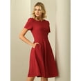 thumbnail image 2 of DARING DIVA A-Line Work Church Pockets Dress M Red, 2 of 6