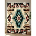 thumbnail image 4 of Abstract Ethnic Style Shower Curtain, Retro Brown Red Weaving Pattern Waterproof Shower Curtain Set with 12 Hooks Lightweight Washable Fabric Shower Curtains for Bathroom 72x84 Inches, 4 of 6