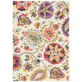 thumbnail image 1 of Safavieh Monaco Collection MNC229A Modern Colorful Floral Ivory and Multi Square Area Rug (6'7" Square), 1 of 2