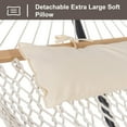 thumbnail image 4 of SUNCREAT Double Outdoor Hammock with Stand Included, Portable Cotton Rope 2 Person Hammock , Beige, 4 of 7