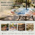 thumbnail image 6 of Round Outdoor Tablecloth with Umbrella Hole and Zipper, Blue Red Seahorse Coastal Tablecloth with Elastic Waterproof, Summer Beach Coral Nautical Patio Table Covers for 45" - 54" Picnic Pool Tables, 6 of 9