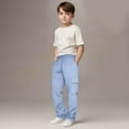 thumbnail image 2 of Delliss Boy Fashion Cargo Pants Boy Drawstring Pants Kid Cargo Pants Parachute Teen Boy Pants Mint Blue 5 Years, 2 of 8
