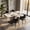 Black Chairs, variant on IZXGS 5 Piece Dining Table Set for 4, 63" Sintered Stone Table Faux Leather Chairs, White Sintered Stone Top, Metal Pedestal Base, Ideal for Dining Rooms Family Gatherings,Black Chairs