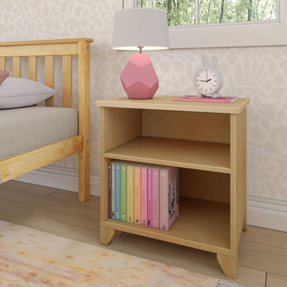 Max & Lily Max and Lily Nightstand with Shelf Natural