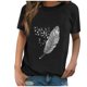 thumbnail image 1 of Gibobby Casual Playera de Manga Corta para Mujer Tee Women Casual Short Sleeve Blouse Tops Tunic Loose Printing Women's Blouse(Negro,M), 1 of 5