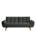 thumbnail image 3 of Modern Linen Convertible Sofa, Industrial Style Sofa Bed with Adjustable Backrest, Armrest, Wooden Frame, Upholstered Sofa Couch for Living Room,Apartment,Christmas, Dark Gray, 3 of 7
