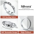 thumbnail image 6 of Silvora Women Fidget Spinner Rings for Anxiety High Polished Sterling Silver Ring Anxiety Relief Items for Adults Jewelry Gift, Size 09, 6 of 9