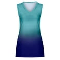 thumbnail image 6 of ibuvkizy Womens Fashion Gradient Color V-Neck Sleeveless T-shirt Tops Blouse, 6 of 8