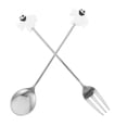 thumbnail image 3 of Miangastore 1 Set Halloween Spoon Fork Kit Stainless Steel Coffee Spoon Dessert Fork Ghost Halloween Tableware, 3 of 8