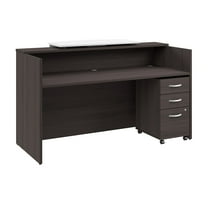 Arrive 72W x 30D Reception Desk with Drawers in Storm Gray - Engineered Wood