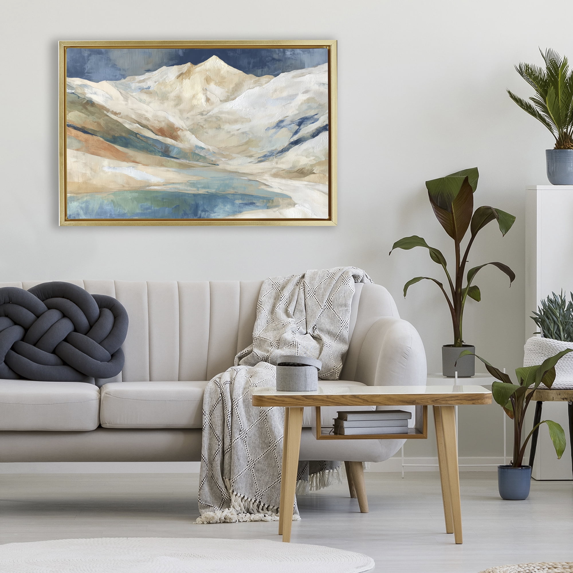 Stupell Industries Glacial Valley in Alaska Range Gold Framed Floater Canvas Wall Art, design by Chromatic Storm Studio