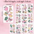 20 Sheets Pink Heart Tattoos Luminous Temporary Tattoos Cartoon Glow in ...