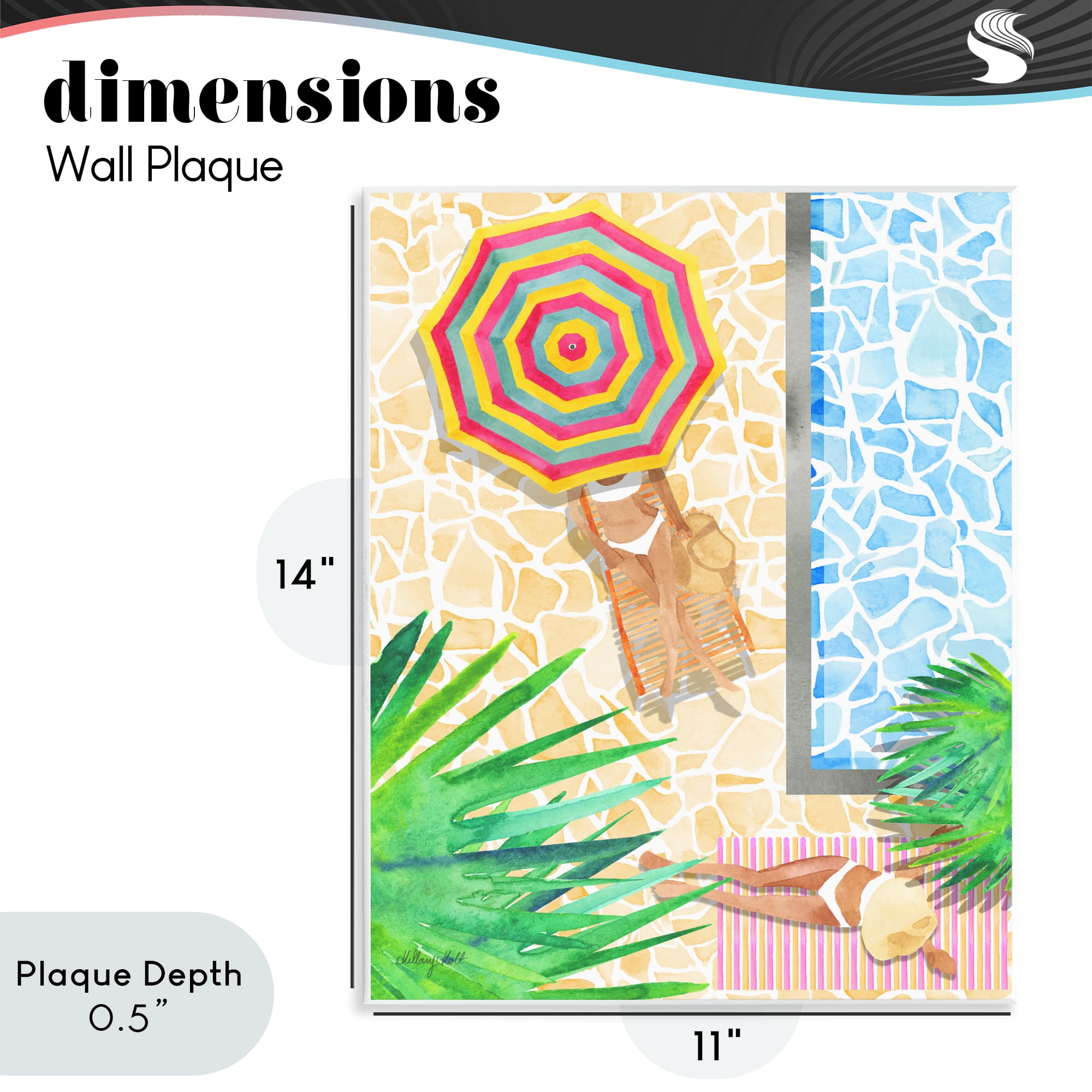 Stupell Industries Poolside Chill Duo Wall Plaque Art, design by Hillary Holt
