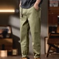 thumbnail image 2 of FRSASU Pantalon Cargo à Jambe Droite pour Hommes, Extensible, Taille Ample, Polyvalent, Athlétique, Randonnée, Golf, avec Poches, Vert Armée, 2 of 9