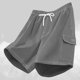 thumbnail image 5 of Pantalones Cortos para Hombre de Cintura Elástica con Bolsillos Secado Rápido Multi Bolsillo Pantalones de Natación Playa, 5 of 5