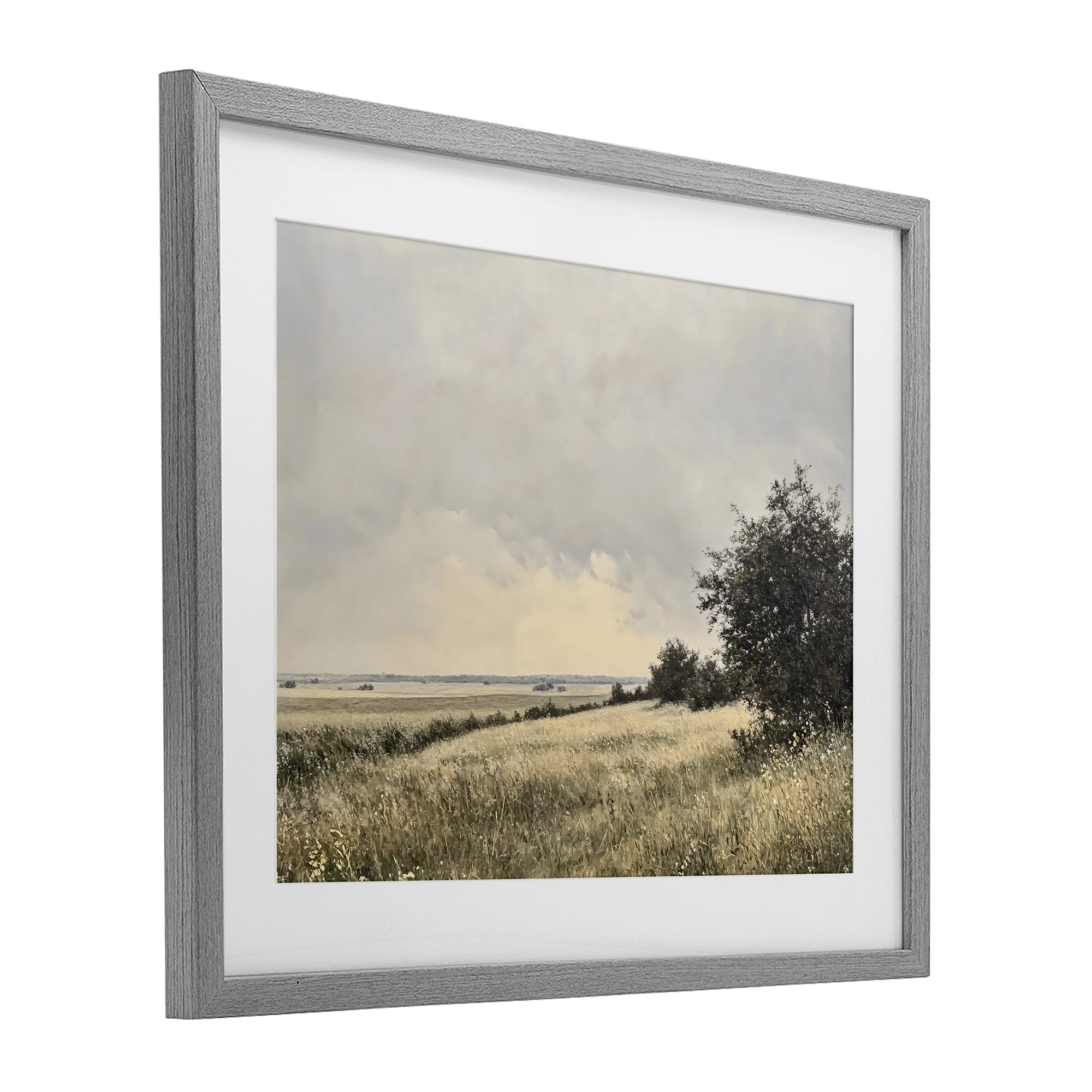 Stupell Industries Rustic Countryside Hill Landscape Gray Framed Print Under Glass, design by Franklyn Gregory