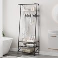 thumbnail image 4 of Qinaqin 4-in-1 Coat Rack Shoe Bench w/5/10 cm de Alturaooks & Shelves – Rústico Anchoood-Look Alturaall Tree w/Storage | Resistente Metálico Frame para Entryway Alturaallway Bathroom, 4 of 7