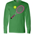 thumbnail image 3 of Inktastic Pink Tennis Racket and Ball Long Sleeve T-Shirt, 3 of 5