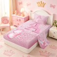 thumbnail image 2 of meiyoeat Pink Glitter Butterfly Monogrammed A Twin Sheet Sets for Girls, Sparkle Floral Initial Letter Bedding, 3-Piece, 1 Flat Sheet, 1 Fitted Sheet and 1 Pillowcase, 2 of 6