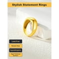 thumbnail image 4 of Chunky Gold Dome Rings for Women, Stainless Steel/18KGold Plated/Black Statement Ring Non Tarnish Women Rings, Size 7-12, 4 of 8
