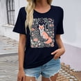 thumbnail image 1 of T-Shirts Stylés pour Femmes, Manches Courtes Décontractées, Col Rond, Haut avec Imprimé Unique pour le Quotidien et la Tenue, 1 of 3