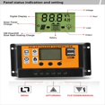 thumbnail image 3 of Controlador de Carga Solar de 100 A con Pantalla LCD Ajustable y Puerto USB para Sistemas de 12 V/24 V, 3 of 8