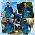 thumbnail image 6 of Bulopur Men’s Fishing Sun Hoodie with Mask, UPF 50+ UV Protection Long Sleeve Shirt Blue Galaxy Print Quick Dry Breathable Top for Boating, Hiking and Outdoor Activities, 6 of 8