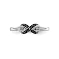 thumbnail image 4 of Real 14kt White Gold Black and White Diamond X-Ring Size: 6; for Adults and Teens, 4 of 5
