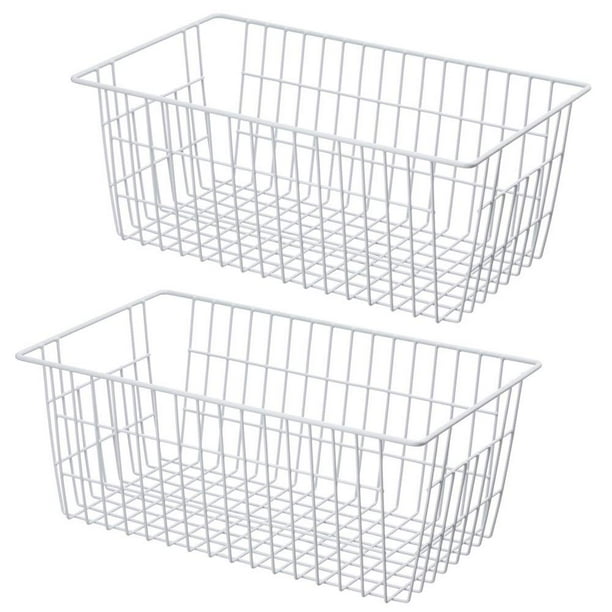 Sanno Large Wire Storage Baskets Freezer Farmhouse Metal Basket Organizer For Kitchen Pantry Bins 14 X11 X6 Com Sanno Large Wire Storage Baskets, Large Wire Baskets For Freezer Storage