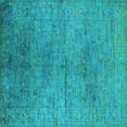 thumbnail image 1 of Ahgly Company Indoor Square Oriental Light Blue Industrial Area Rugs, 5' Square, 1 of 4