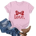 thumbnail image 5 of Perfectbot Women's Valentine Tee - Bow Heart Graphic Crewneck Short Sleeve Casual Shirt, 5 of 5