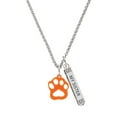 thumbnail image 1 of Delight Jewelry Acrylic Small Paw Orange Silvertone Always My Sister Bar Charm Necklace, 23", 1 of 4