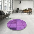 thumbnail image 4 of Ahgly Company Machine Washable Indoor Round Transitional Heliotrope Purple Area Rugs, 4' Round, 4 of 7