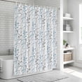 thumbnail image 6 of Light Blue Grey Botanical Shower Curtain, Waterproof Shower Curtains for Bathroom, Spring Floral Summer Farmhouse Washable Fabric Bathtub Curtain Set Bath Decor with 12 Hooks Long 72"x84", 6 of 8