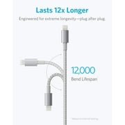 Anker Premium Nylon 6ft Silver Durable Lightning Cable (2 Pack)