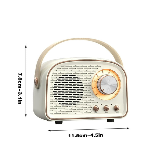 Rbaofujie Haut-Parleur Bluetooth Rétro Mini Haut-Parleur Sans Fil avec Basses Riches en Son Stéréo Clair Haut-Parleur Portable Support FM, Clé USB, Carte SD, aux
