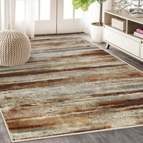 BNM Abstract Striped Indoor Area Rug, 8' x 10', Rust/ Cream