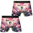 thumbnail image 3 of Hello Valentine’s Day Bernese Mountain Dog Flower Crown Romantic Pink Floral All Over Print Boxer Briefs Underwear for Men Dad Berner Lover Gifts - 00031, 3 of 6